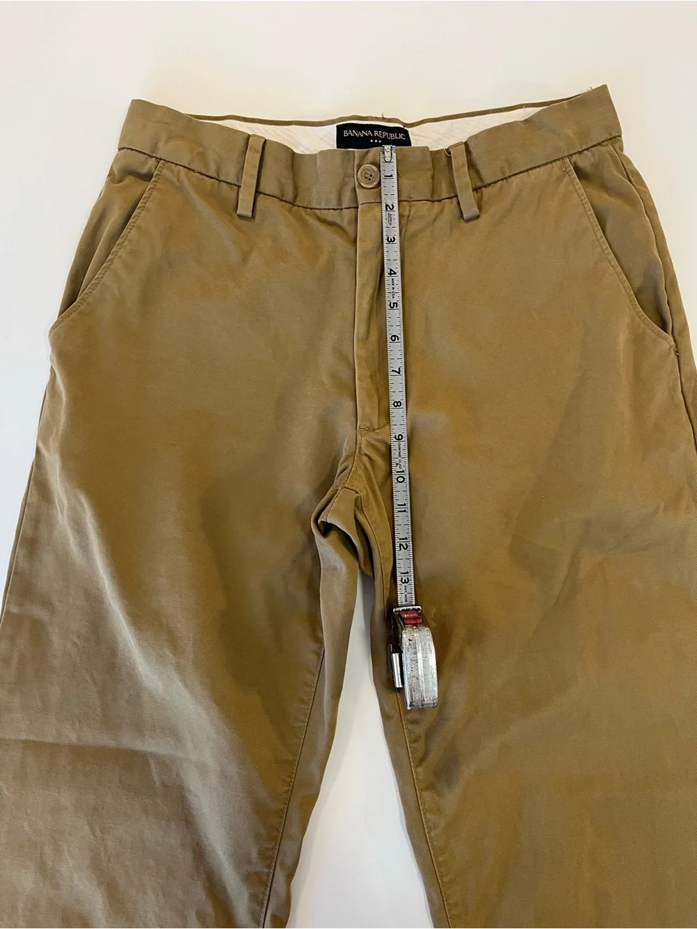Banana Republic men’s flat front chino pants dark khaki 32/34